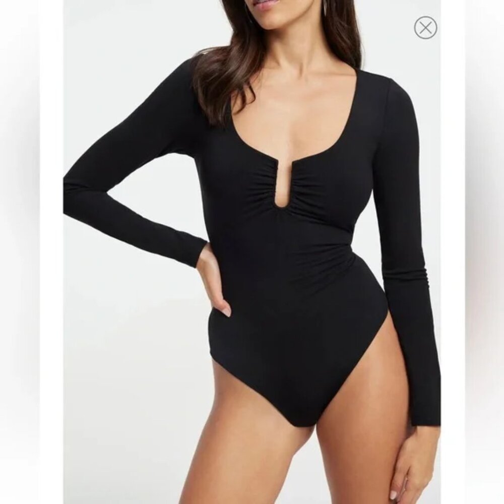 Good American U-Ring Long Sleeve Bodysuit - Black - 2/M - New with tags